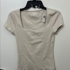Old Navy Tan Fitted Short Sleeve T-Shirt